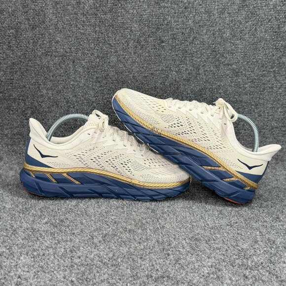 Hoka Clifton 7 Running Shoes Women's Size 9 White Blue Athletic Training Sneaker - Picture 8 of 12